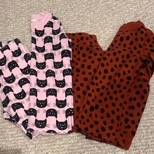 Kids Cat and Polka Dot Pajama Set